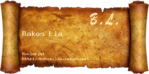 Bakos Lia névjegykártya