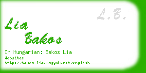 lia bakos business card